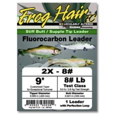 Frog Hair Fluorocarbon Tapered Leader Stiff Butt/ Supple Tip 0X 9