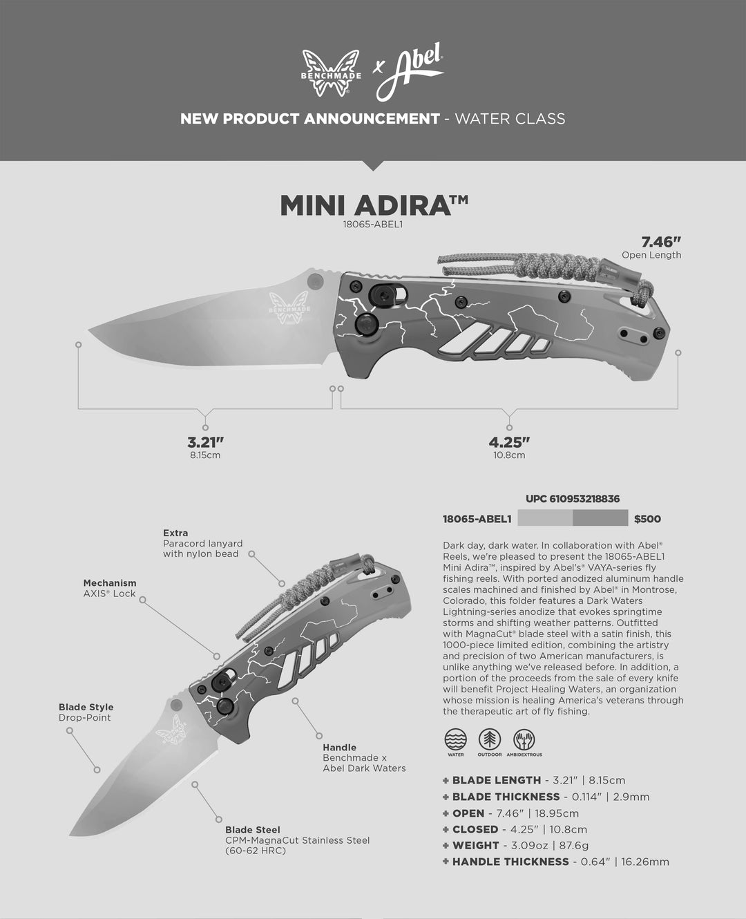 Abel x Benchmade Mini Adira Dark Waters Edition