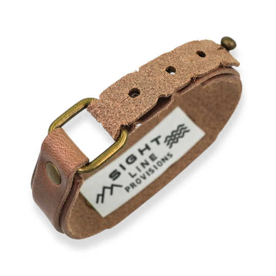 Sight Line Provisions Stargazer Trout Bronze &amp; Leather Bracelet