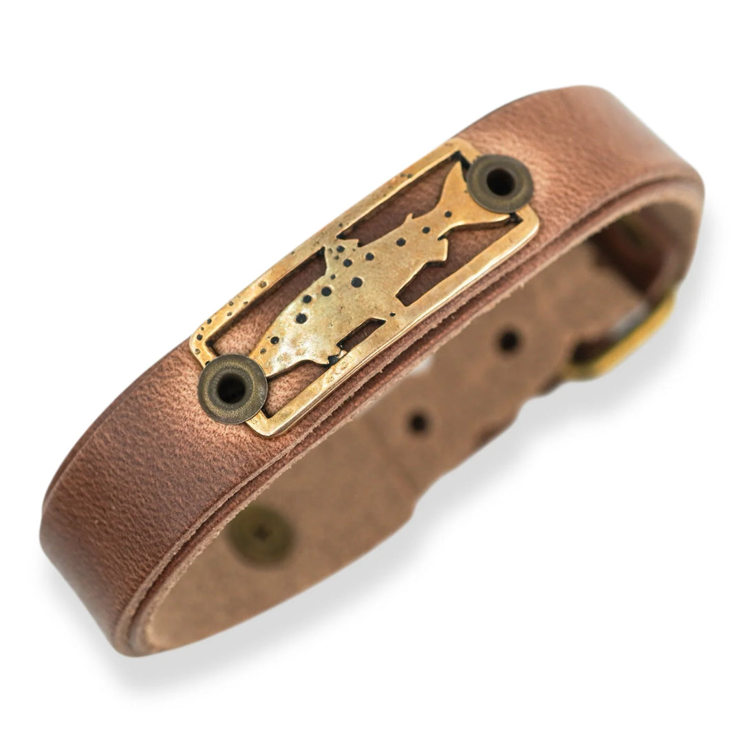 Sight Line Provisions Stargazer Trout Bronze &amp; Leather Skinny Bracelet