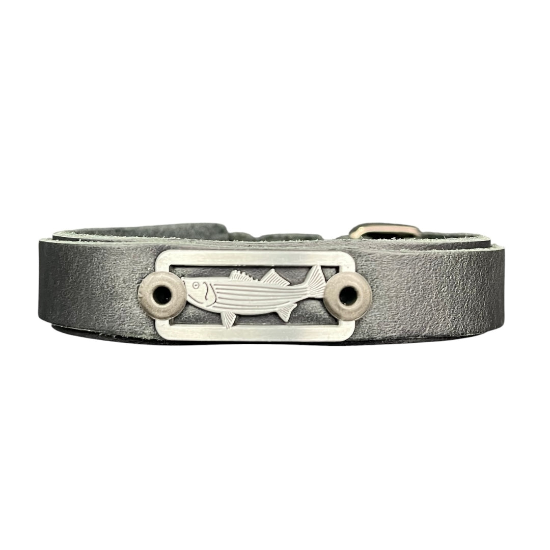 Sight Line Provisions Striped Bass Cast &amp; Leather Skinny Bracelet