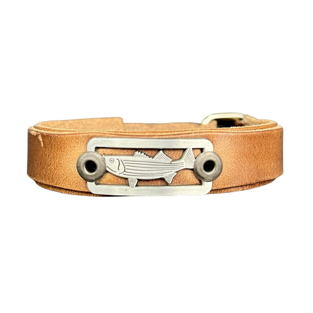 Sight Line Provisions Striped Bass Cast & Leather Skinny Bracelet