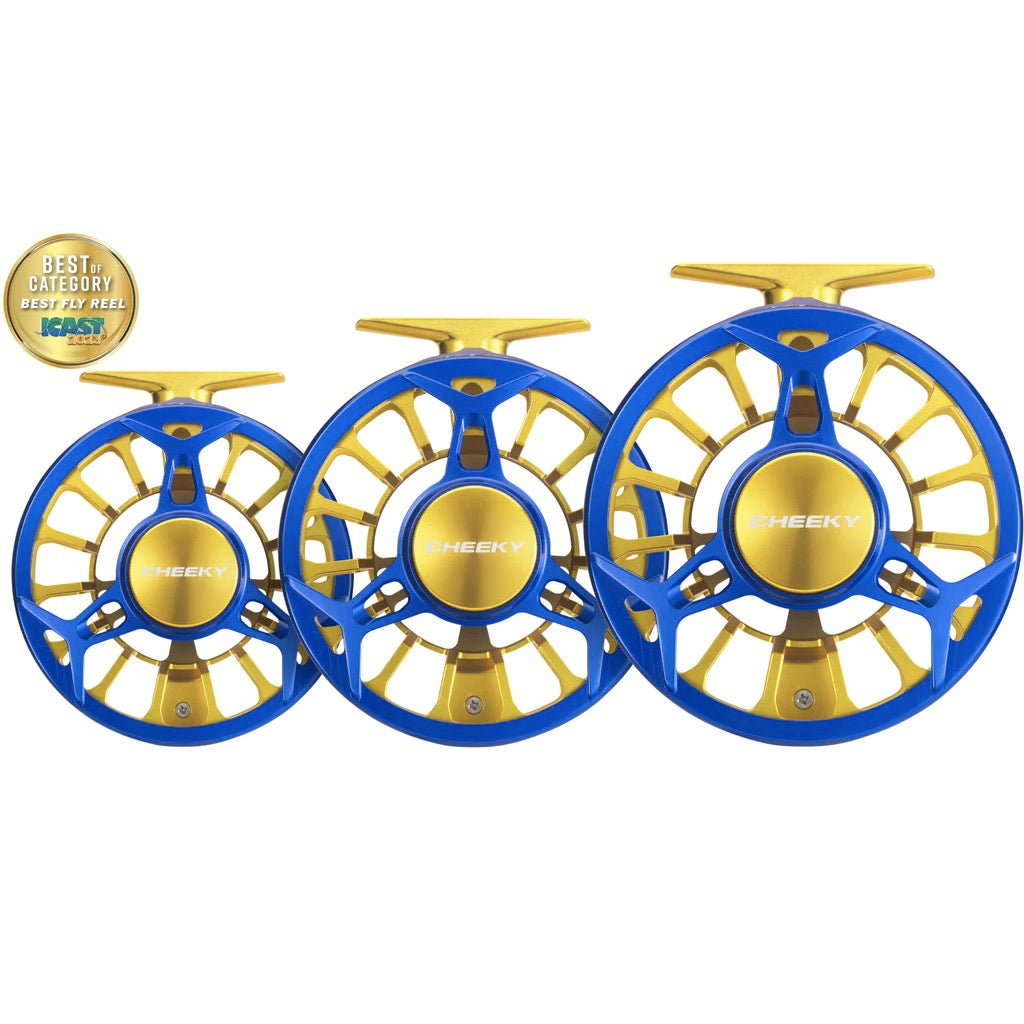 Cheeky Spray 450 Fly Reel Electric Blue/Gold