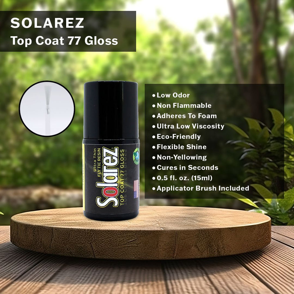 Solarez Top Coat 77 Gloss 0.5 Fl. Oz. Bottle with Applicator