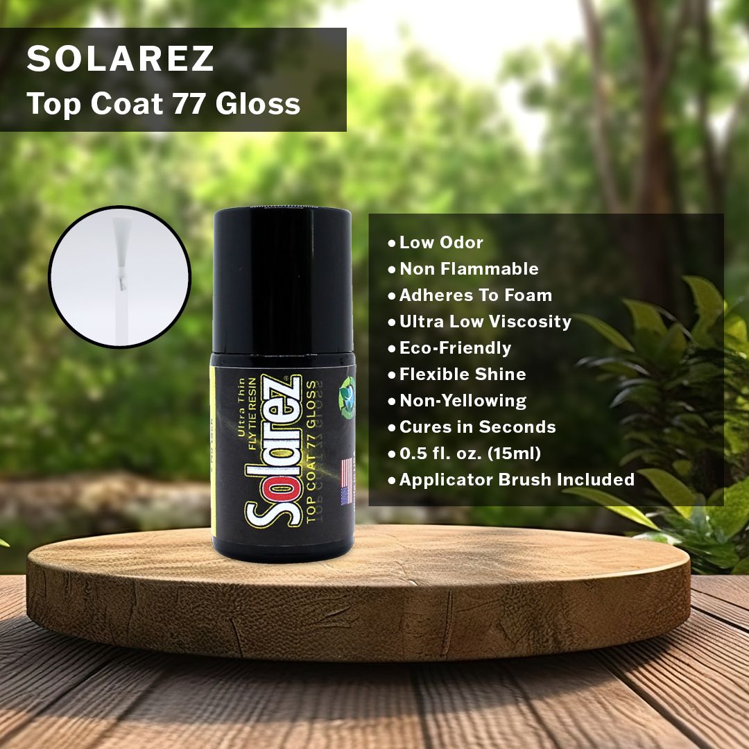 Solarez Top Coat 77 Gloss 0.5 Fl. Oz. Bottle with Applicator