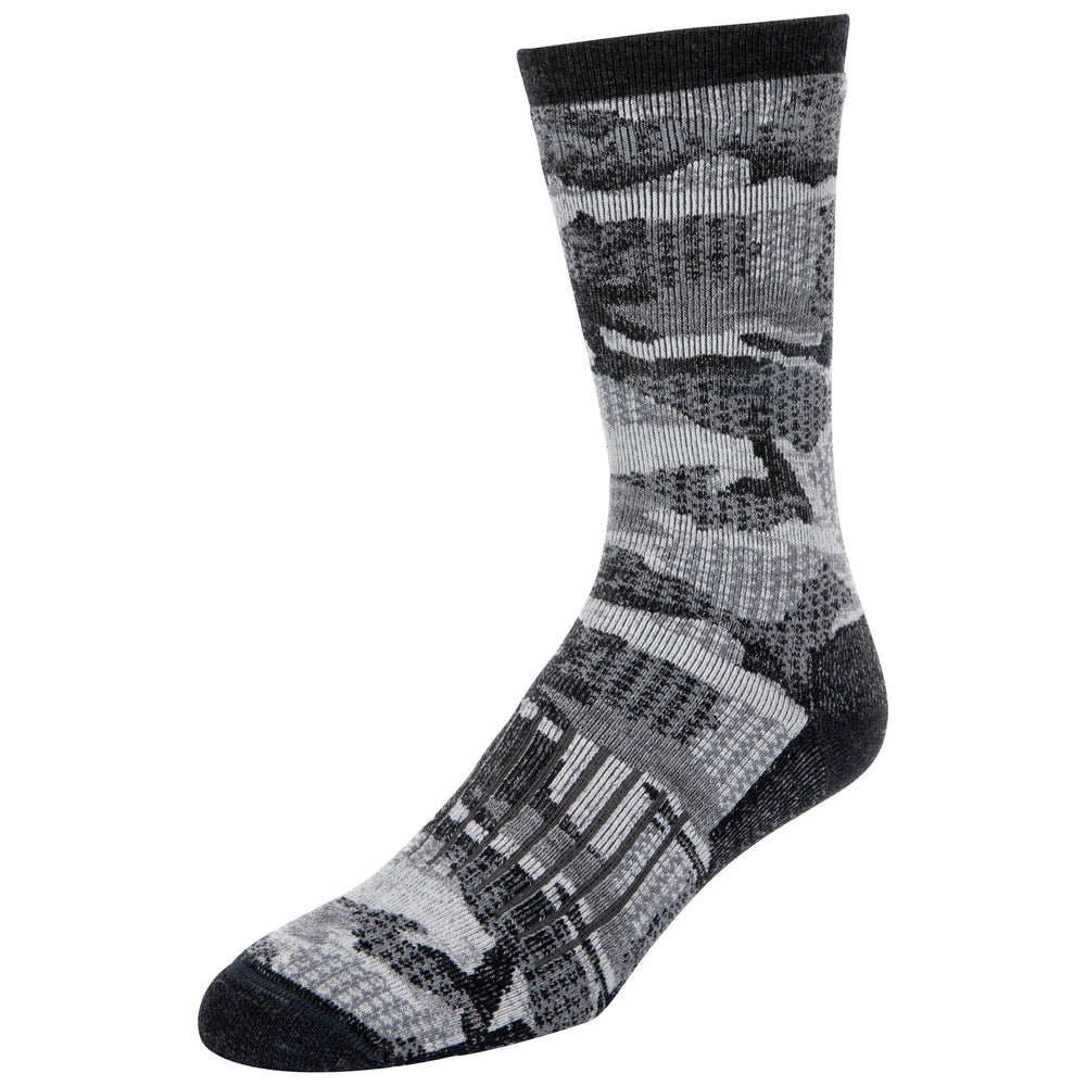 Simms Merino Midweight Hiker Sock Hex Flo Camo Carbon Image 01