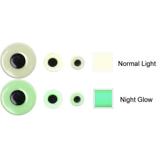 Flat Stick On Tape Eyes - Glow in the Dark