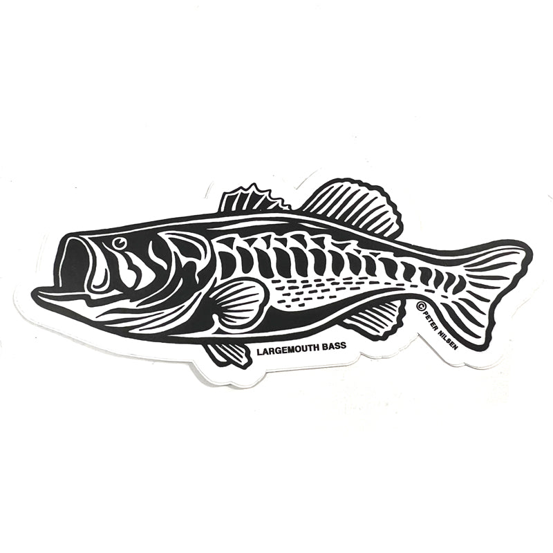 Largemouth Bass & Dragonfly - Fishing - Sticker